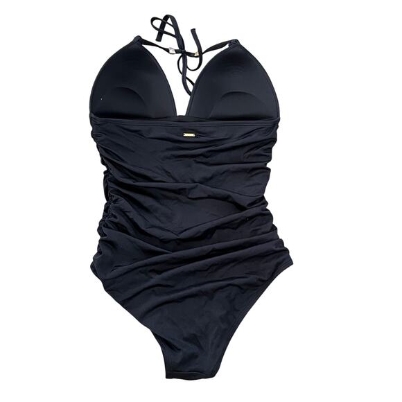 Victoria’s Secret The Flawless One-Piece Swimsuit Black Size L Push-Up Ruched - Picture 4 of 7